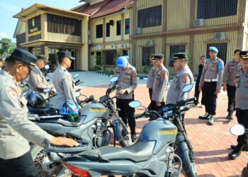 Pastikan Kelayakan, Kapolres Tubaba Periksa Kendaraan Dinas Hingga Senpi