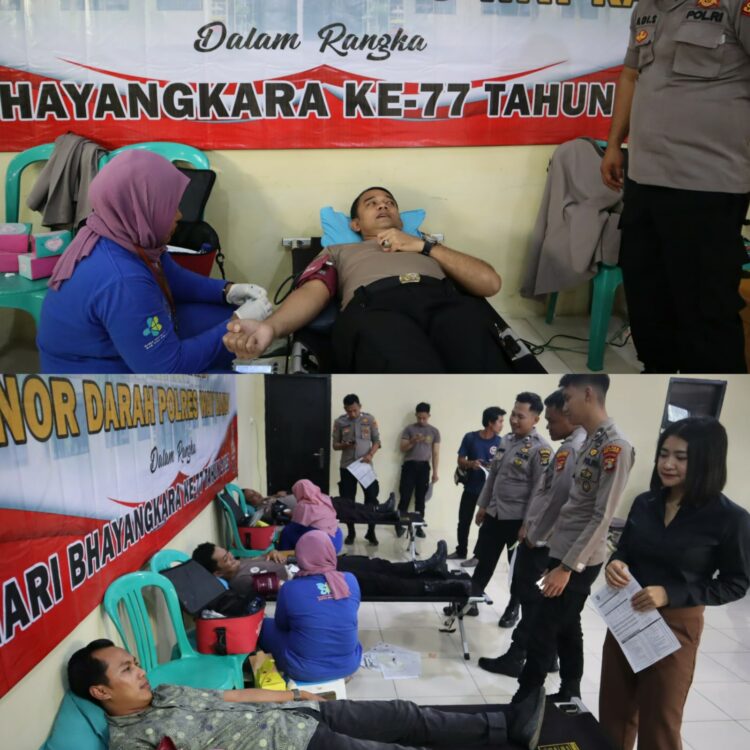 Hari Bhayangkara Ke-77 Polres Way Kanan Gelar Donor Darah