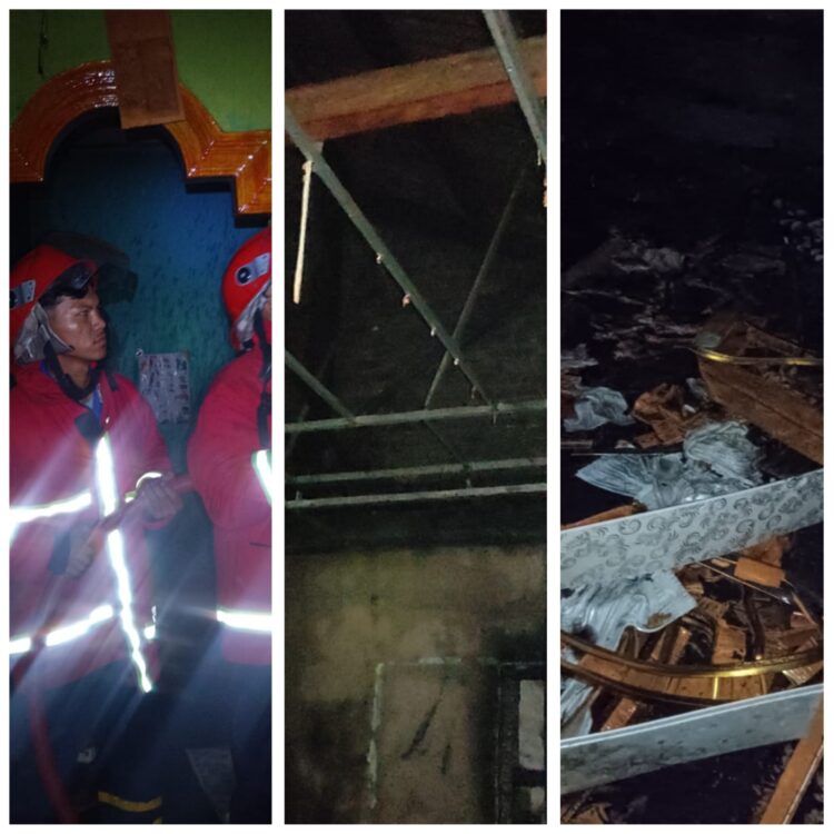 Gerak cepat, Tim Damkarmat Lamsel berhasil padamkan api dirumah warga.