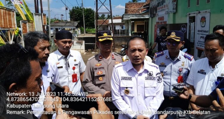 Wabup Lampura Pantau Langsung Pelaksanaan Pilkades Serentak 2023