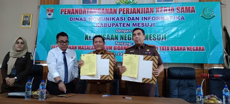Diskominfo Mesuji Jalin Kerjasama Bidang Datun dengan Kejari Mesuji