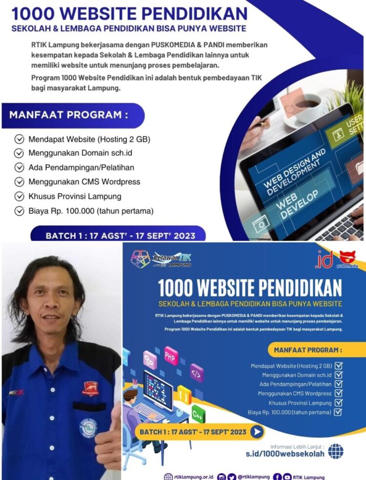 Dukung Kurikulum Merdeka Belajar Era Digital, RTIK Lampung Luncurkan Program 1000 Website Pendidikan