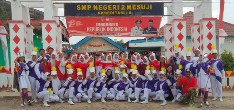 SMPN 2 Mesuji Dapat Apresiasi Usai Tampil Sebagai Juara 3 Pawai Budaya Kategori Drumband