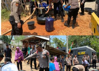 Dampak El Nino, Kapolres Turun Langsung Bagikan Air Bersih