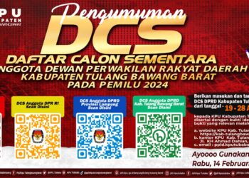KPU Tubaba Umumkan DCS Anggota DPRD Pemilu 2024