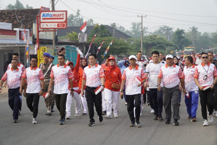 Pemkab Tubaba Gelar Jalan Sehat dan Senam Bersama Peringati HUT RI ke 78