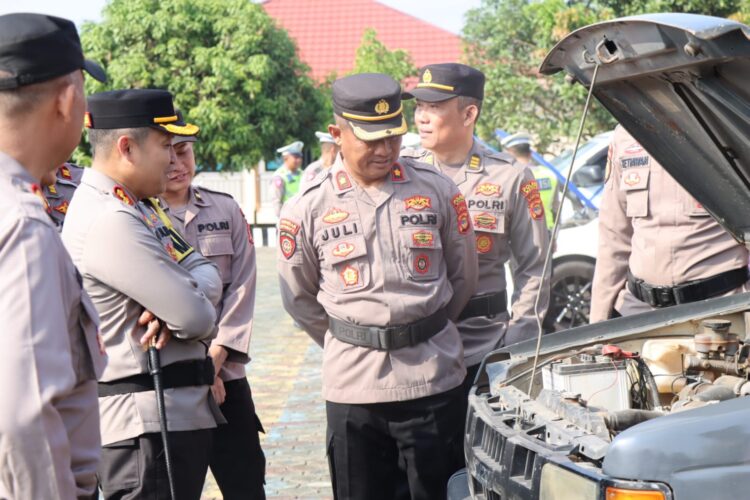 Apel Gelar Sarpras Polres Mesuji, Dalam Rangka Jelang Pilkades Serentak Kabupaten Mesuji 2023