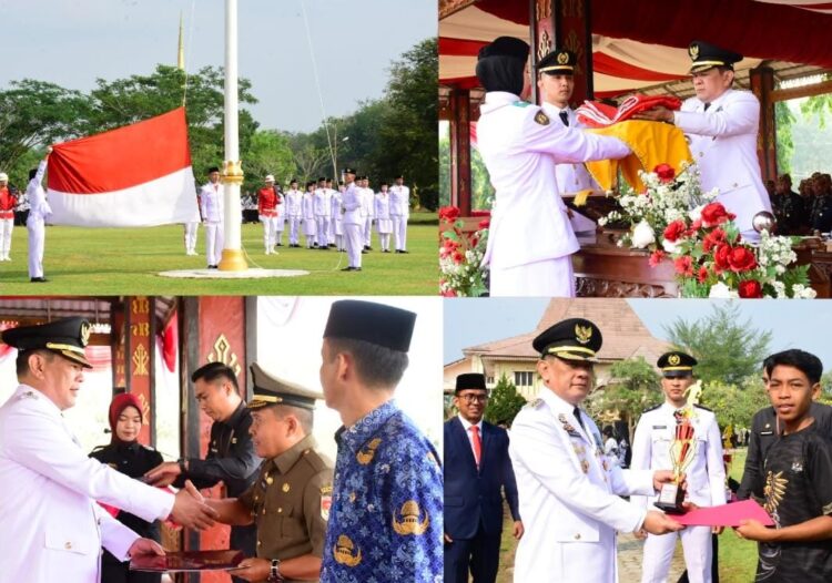 Pj Bupati Tubaba Pimpin Upacara HUT RI dan Berikan Sejumlah Penghargaan