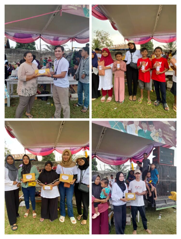 Puncak HUTRI Ke-78, Kelompok 335 KKN UIN Raden Intan Lampung, Berbagi Doorprize kemasyarakat.