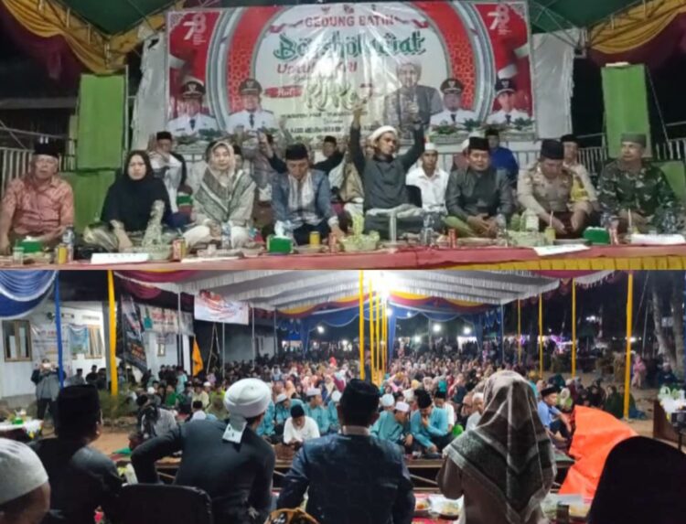 Peringati HUT RI Ke 78, Pemdes Gedung Batin, Sholawat Bersama Masyarakat
