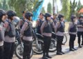 Jelang Sholat Jum.at, Puluhan Polwan Polres Lampura Turun Ke Jalan