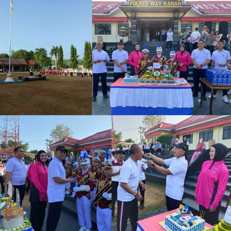 Hari Lalu Lintas Bhayangkara ke 68, Polres Way Kanan Gelar Syukuran dan Olahraga Bersama