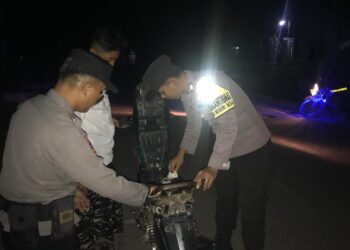 Polsek Negeri Besar Sisir Jalan Poros Antisipasi Tindak Kejahatan