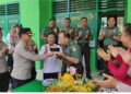 Kapolsek Simpang Pematang, Bawa Kue Ultah HUT TNI ke-78, ke Koramil 426-01 Mesuji