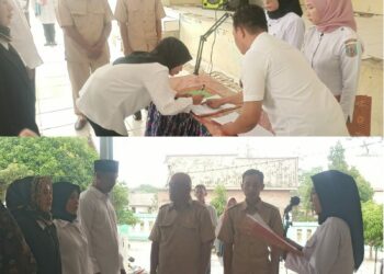 Kepala Kampung Tanjung Raja Sakti Yan Mintarsih Lantik Sekkam dan 3 Kadusnya