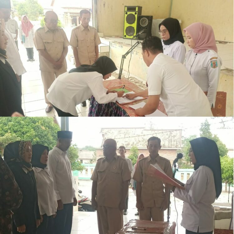Kepala Kampung Tanjung Raja Sakti Yan Mintarsih Lantik Sekkam dan 3 Kadusnya