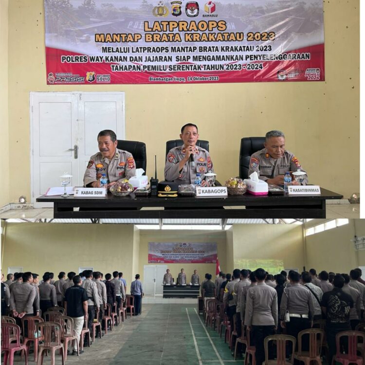 Polres Way Kanan Gelar Latpraops Mantap Brata Krakatau 2023