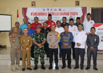 Deklarasi pemilu Damai, Kapolres Pringsewu Ajak Seluruh Elemen Masyarakat Jaga Kondusifitas keamanan Selama Pemilu