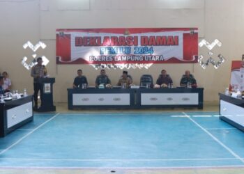 Ciptakan Situasi Aman, Polres Lampung Utara Gelar Deklarasi Damai Pemilu 2024