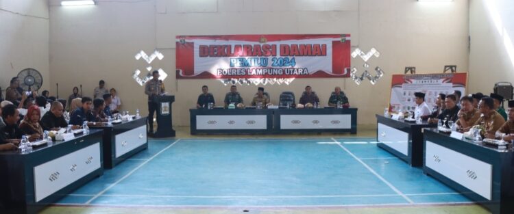 Ciptakan Situasi Aman, Polres Lampung Utara Gelar Deklarasi Damai Pemilu 2024