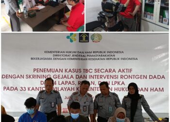 Deteksi Dini Kasus Penularan TB, 373 WBP Rutan Kotaagung Ikuti Rontgen Dada