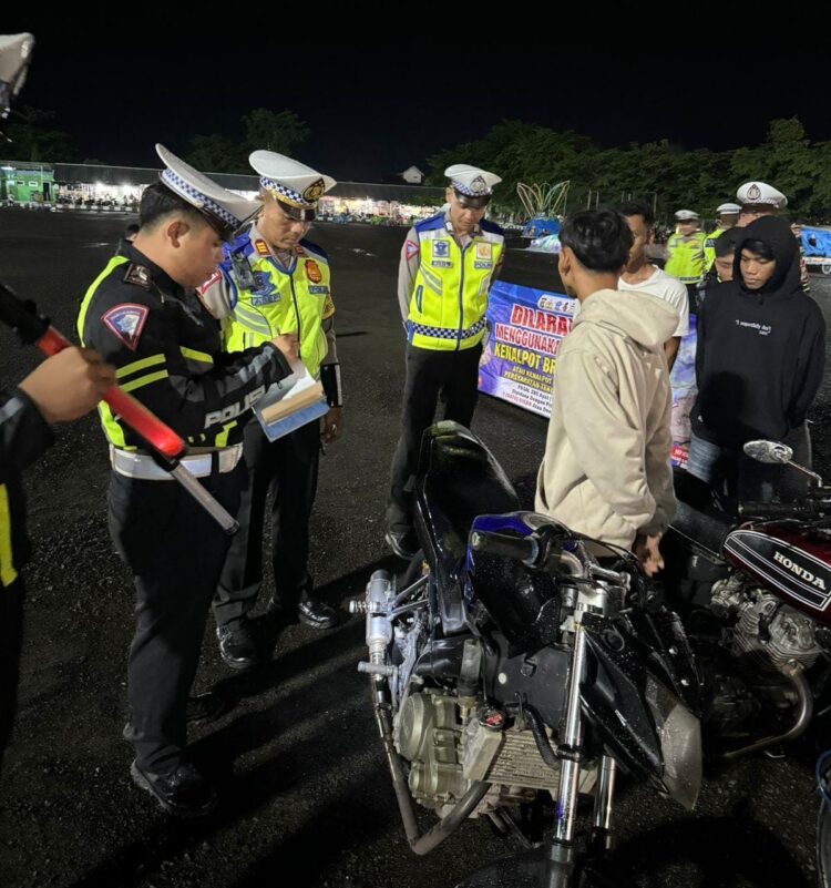 Ciptakan Kamseltibcarlantas, Polres Mesuji Razia Knalpot Brong