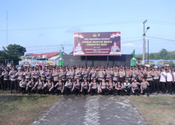 Polres Pringsewu Gelar Apel Pergeseran Pasukan untuk Pengamanan TPS Pemilu 2024