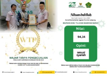 Kali Kedua Baznas Tubaba Raih WTP, Purwanto : Wajib Dipertahankan
