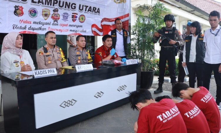 6 Pelaku Pemerkosa Anak Dibawah Umur Ditangkap, 4 Lagi Kabur,  Dikejar Polres Lampura 
