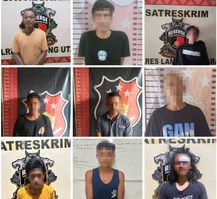 9 Pelaku Curat Di Lampura Dibekuk Polisi