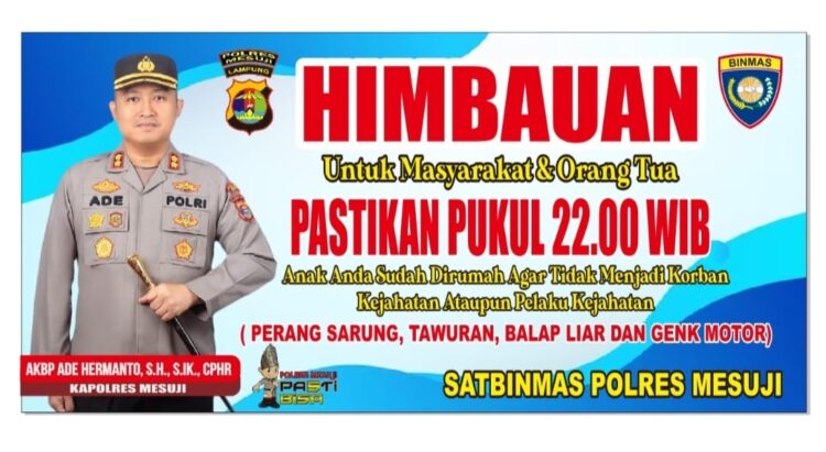 Kapolres Mesuji Himbau Masyarakat, Untuk Menjaga Anak Tidak Keluar Malam