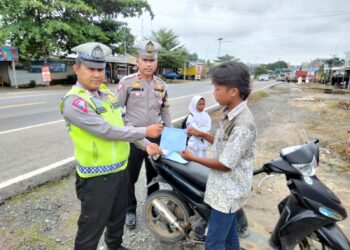 Satlantas Polres Mesuji Tindak Pengendara Yang Gunakan Knalpot Racing