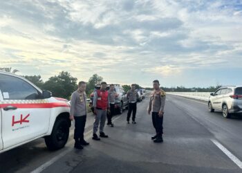 Kapolres Tinjau Perbaikan Jalan Tol Terpeka, Siap Hadapi Arus Mudik Lebaran