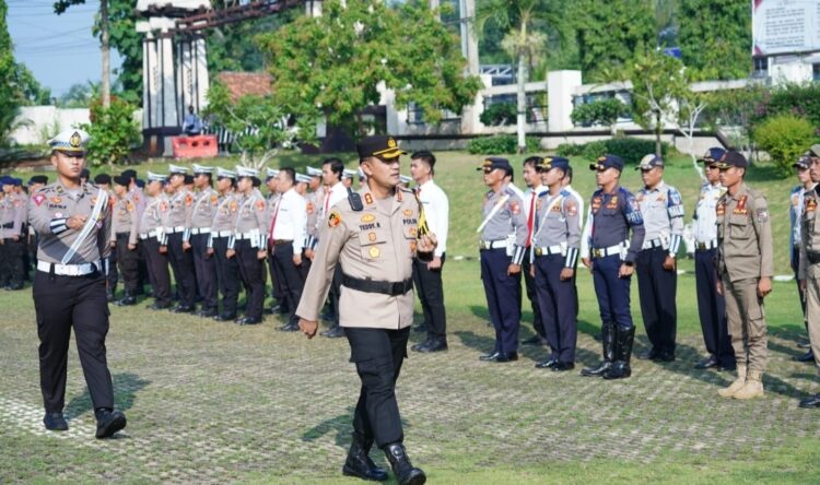 Polres Lampura Gelar Apel Pengamanan Hari Raya Idul Fitri 1445 H