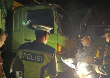 Polres Lampung Utara Razia Truk Batubara
