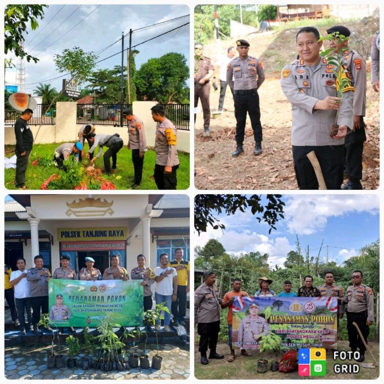 HUT Bhayangkara ke 78, Polres Mesuji dan Jajaran Lakukan Penanaman Pohon Serentak