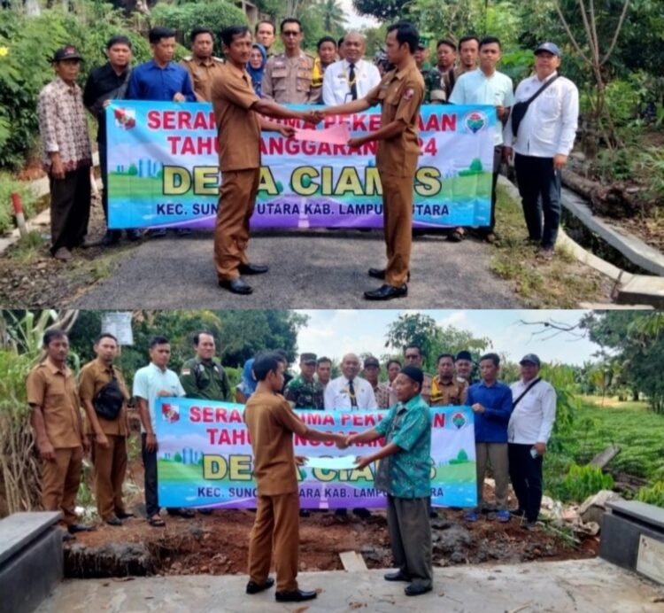 Rampung Dikerjakan, Pemdes Ciamis Serahkan Pembangunan Lapen Kepada Masyarakat 