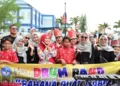 Dibuka Ketua Persatuan Drum Band Indonesia (PDBI) Lampung Selatan, Hj. Winarni Nanang Ermanto, Lomba Drum Band semarak dan meriah