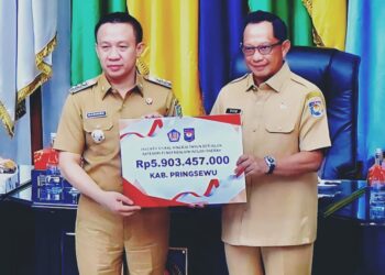 Pj.Bupati Pringsewu Kembali Terima Penghargaan Kinerja Pengendalian Inflasi Daerah Periode Pertama