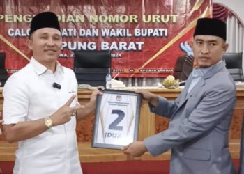 KPU Lambar Tetapkan Calon Tunggal Parosil – Mad Hasnurin Nomor Urut 2