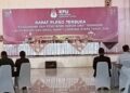 KPU Lampura Rapat Peno  pengundian dan penetapan nomor urut Paslon Bupati Lampura 2024 -2029