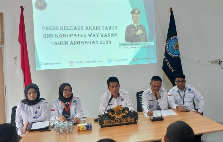 Gelar Pers Rilis, Berikut Capaian BNNK Way Kanan Tahun 2024