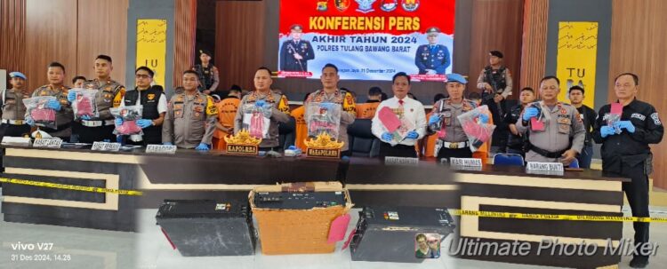 Polres Tubaba ungkap Berbagai Kasus, Residivis Batre Tower Pasal Tunggu Petunjuk Jaksa.