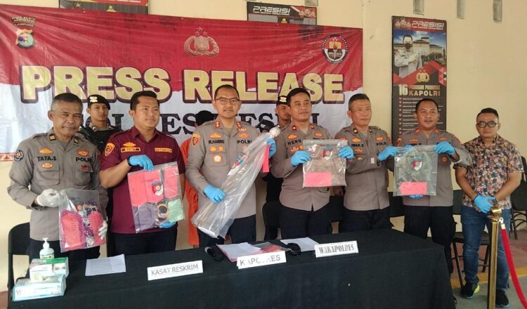 Polres Mesuji Gelar Press Release Pembunuhan Ibu Muda di Way Serdang, Ini Motif Pelaku