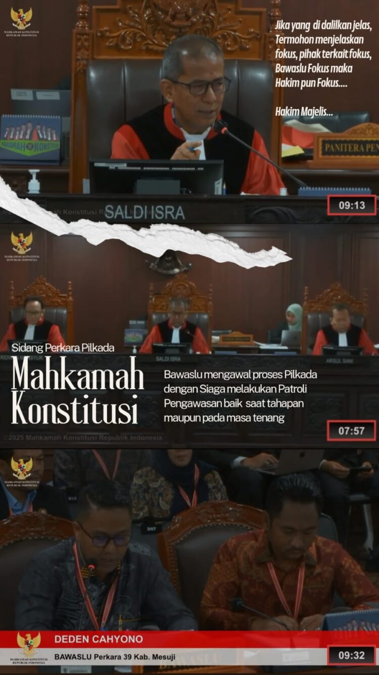 Sidang Gugatan Pilkada, Bawaslu Mesuji Beri Keterangan di MK