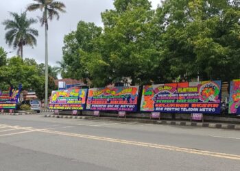 Jelang Pelantikan Wali Kota Metro, Kantor Pemda Dipenuhi Karangan Bunga