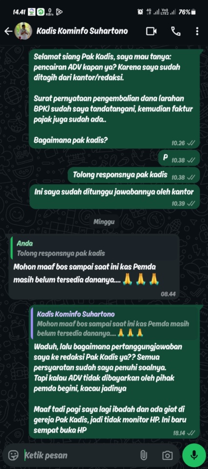 Berdalih Kasda “Kembang-Kempis”, Pemkab Tanggamus Tak Sanggup Bayar Advertorial Media Massa