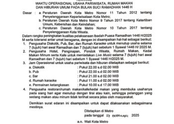 Bulan Ramadan, Jam Operasional Rumah Karaoke dan Tempat Hiburan di Metro Dibatasi!