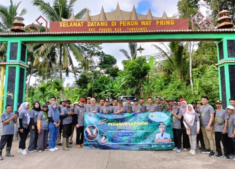 Pemkab Tanggamus featuring PLTP Ulubelu Tanam 172 Alpukat dan 128 Pala di Pekon Way Pring