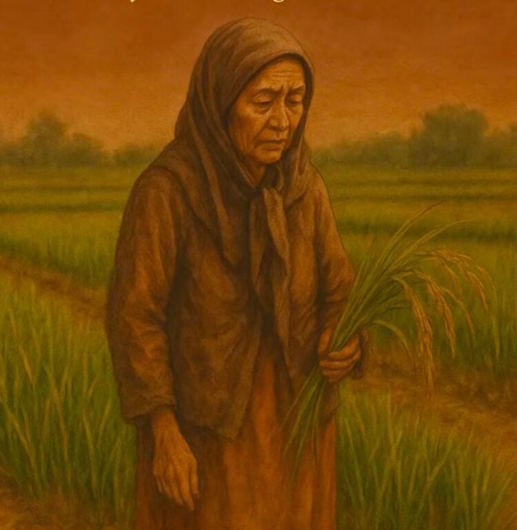 Perempuan Tua Di Pinggir Ladang, Menanam Zikir Dalam Air Cucian Beras Dari Dapur Yang Tenang.